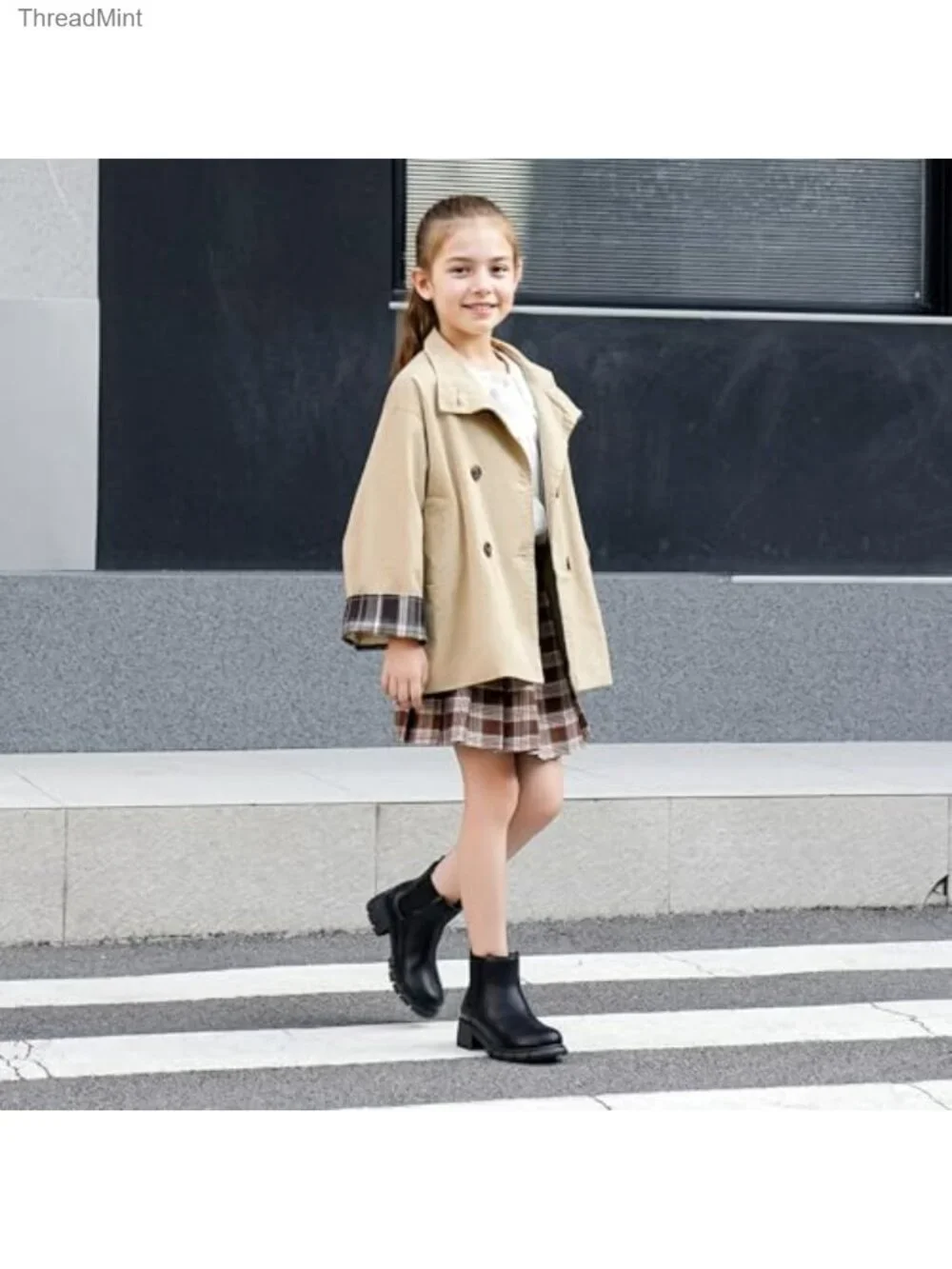 Girls Chelsea Ankle Boots - PU Leather Slip-On Fall Winter Shoes